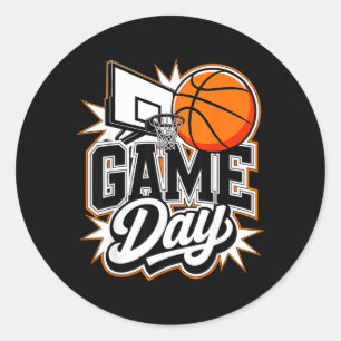 Game Day Basball Lover Fan Mum Dad Pride Retro Classic Round Sticker
