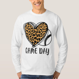 Game Day Baseball Life Softball Life Leopard Mothe T-Shirt