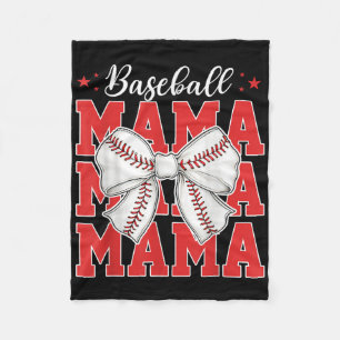 Game Day Baseball Mum Mother Baseball Mama Coquett Fleece Blanket
