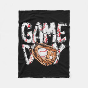 Game Day Baseball Softball Heart Love Mum Life Of Fleece Blanket