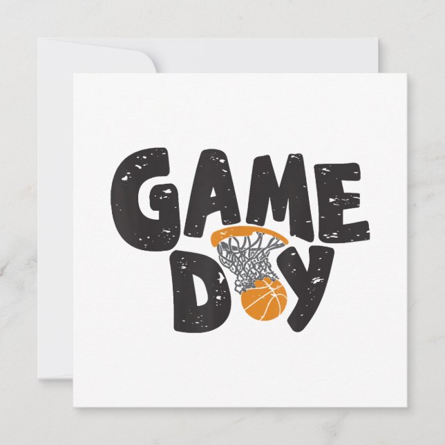 Game Day Basketball Funny Youth Men Women Sports V Invitation (Front)