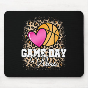 Game Day Basketball Leopard Print Women Girls Bask Mouse Mat