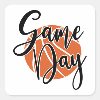 Game Day Basketball Shirt Print Square Sticker