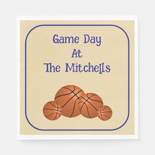 Game Day Basketball Watch Party  Napkin (Front)
