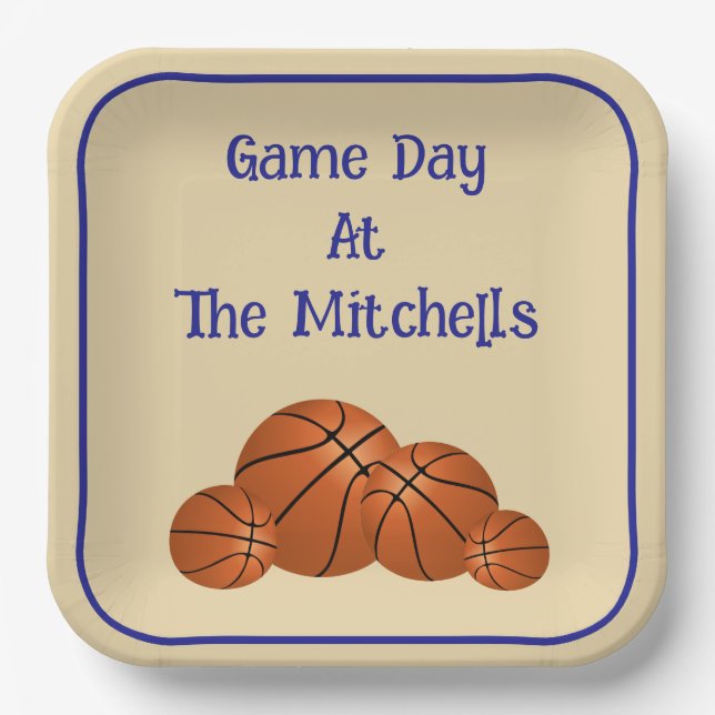 Game Day Basketball Watch Party  Paper Plate (Front)