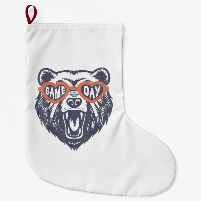 Game Day Bear Large Christmas Stocking (Front)