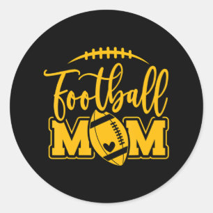 Game Day Blue and Yellow High School Football Classic Round Sticker