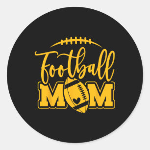 Game Day Blue And Yellow High School Football Foot Classic Round Sticker