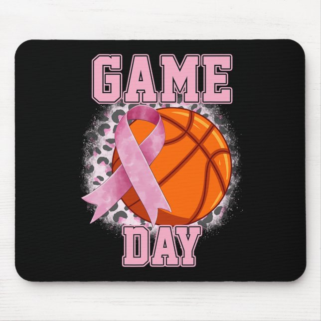 Game Day Breast Cancer Awareness Basketball Tackle Mouse Mat (Front)