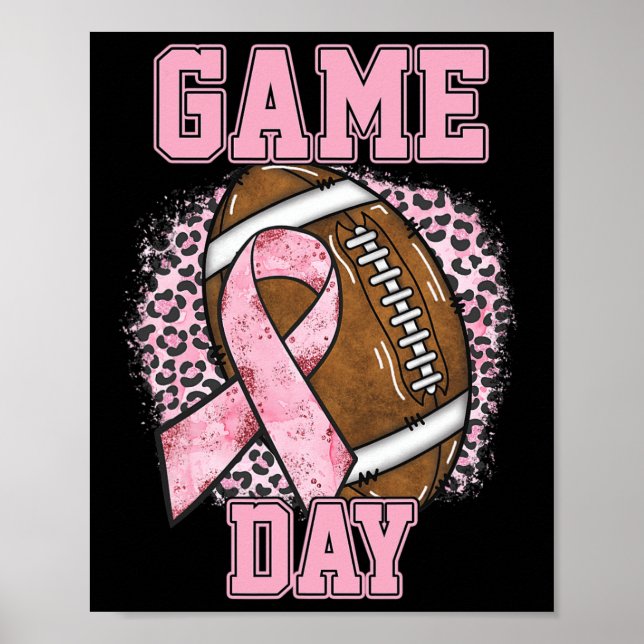 Game Day - Breast Cancer Awareness Pink Football M Poster (Front)