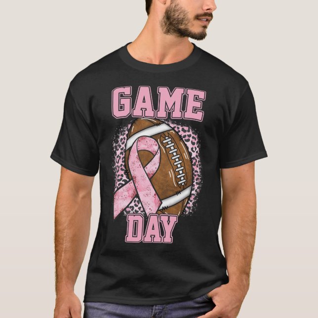 Game Day - Breast Cancer Awareness Pink Football M T-Shirt (Front)
