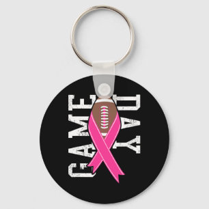 Game Day - Breast Cancer Awareness Pink Football R Key Ring
