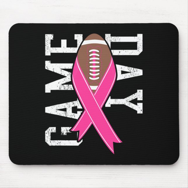 Game Day - Breast Cancer Awareness Pink Football R Mouse Mat (Front)