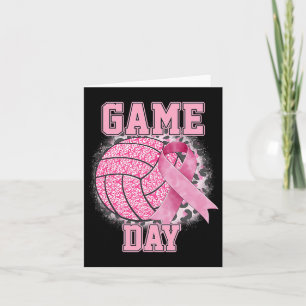 Game Day Breast Cancer Awareness Pink Volleyball  Card