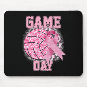 Game Day Breast Cancer Awareness Pink Volleyball Mouse Mat