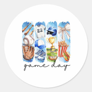 Game Day Bysebyll Coquette Bow Funny Tis The Seaso Classic Round Sticker