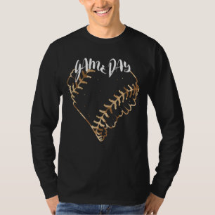 Game Day Camo Softball Heart Softball Baseball Fan T-Shirt