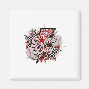 Game Day Checkered Sell Mom Leopard Cheer Mama Gir Magnet