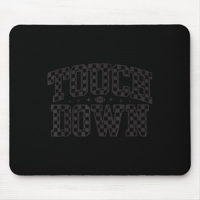Game Day Chequered Touchdown Season Preppy America Mouse Mat (Front)