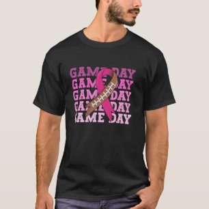 Game Day Coquette Bow Pink Breast Cancer Awareness T-Shirt