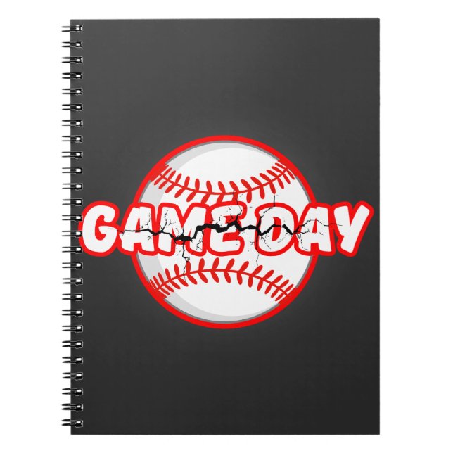 Game Day Cracked Baseball Sports Graphic Notebook (Front)