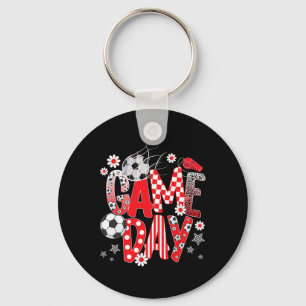 Game Day Cute Soccer Game Day Soccer Key Ring