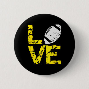 Game Day Distressed Tees Grunge Love Football Ball 6 Cm Round Badge