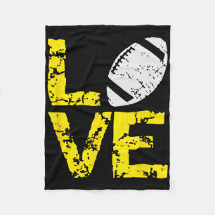 Game Day Distressed Tees Grunge Love Football Ball Fleece Blanket