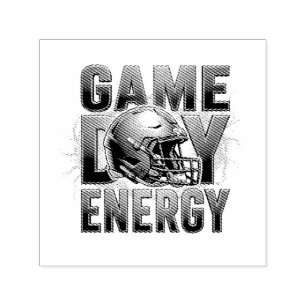 Game Day Energy Football Helmet Metallic Design Self-inking Stamp