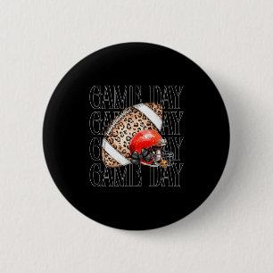 Game Day Football  6 Cm Round Badge