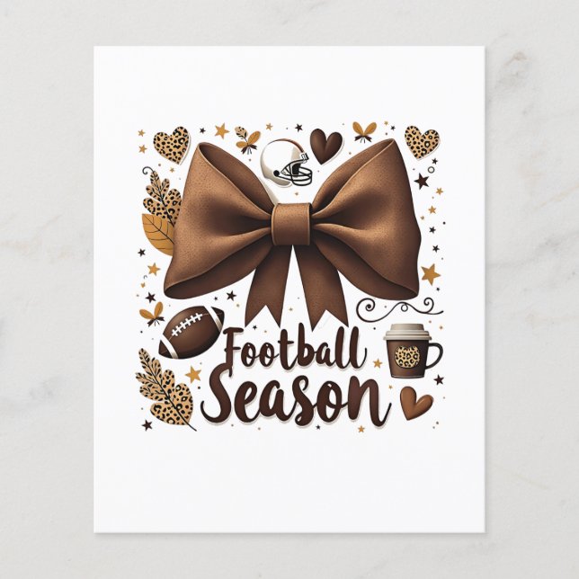 Game Day Football Bow Coquette Football Season  Flyer (Front)