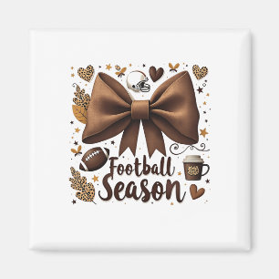 Game Day Football Bow Coquette Football Season Magnet