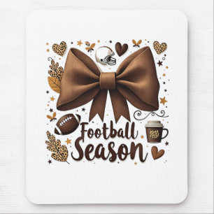 Game Day Football Bow Coquette Football Season Mouse Mat