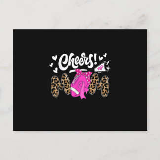 Game Day Football Cheer Mum Pink Leopard Breast Ca Postcard