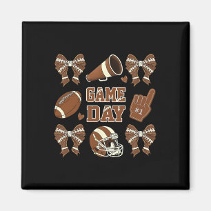 Game Day Football Coquette Bow Football Mum Women Magnet