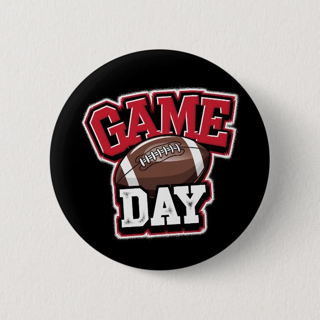 Game Day Football Distressed Funny 6 Cm Round Badge (Front)