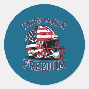 Game Day Football Faith Family Dom Patriotic Chris Classic Round Sticker