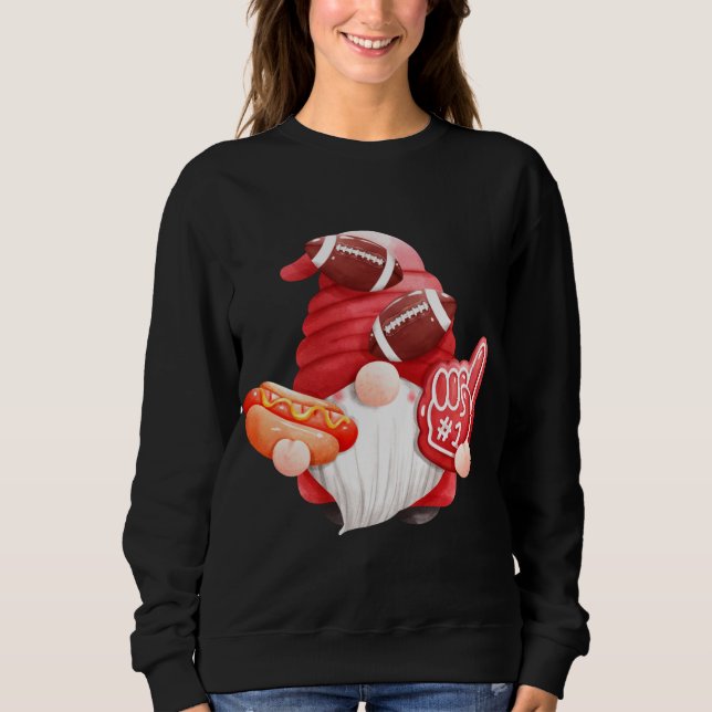 Game Day Football Gnome Mum Dad Referee Touchdown  Sweatshirt (Front)