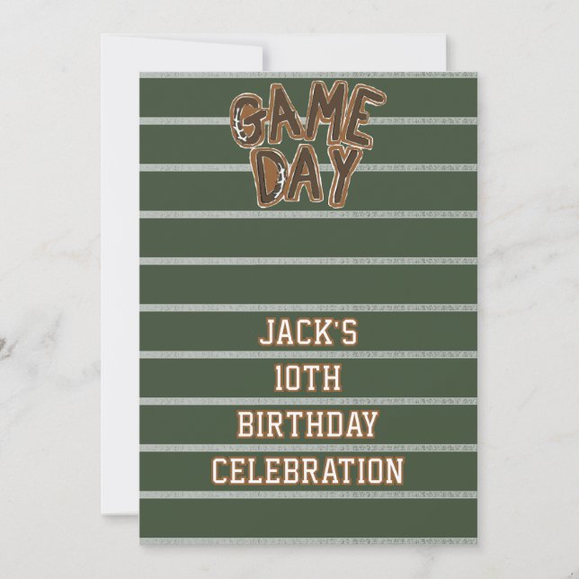 Game Day Football  Invitation (Front)