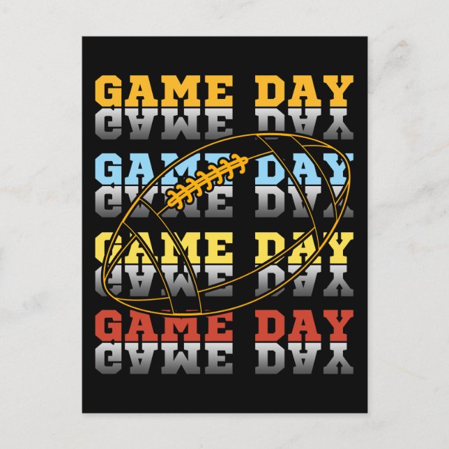 Game Day Football Lover Typography Postcard (Front)