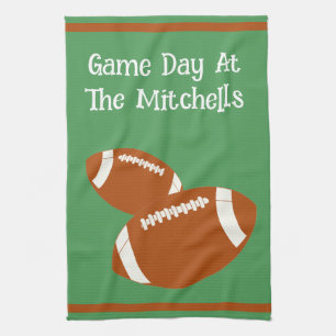 Game Day Football PERSONALIZE Tea Towel