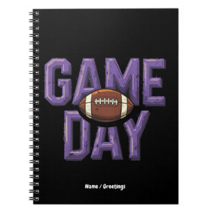 Game Day Football Player Vintage Sports Design Notebook