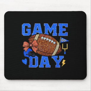 Game Day Football Season Football Mama Blue Gold B Mouse Mat
