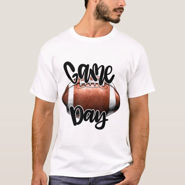 Game Day Football Season Football Mama Football  T-Shirt (Front)