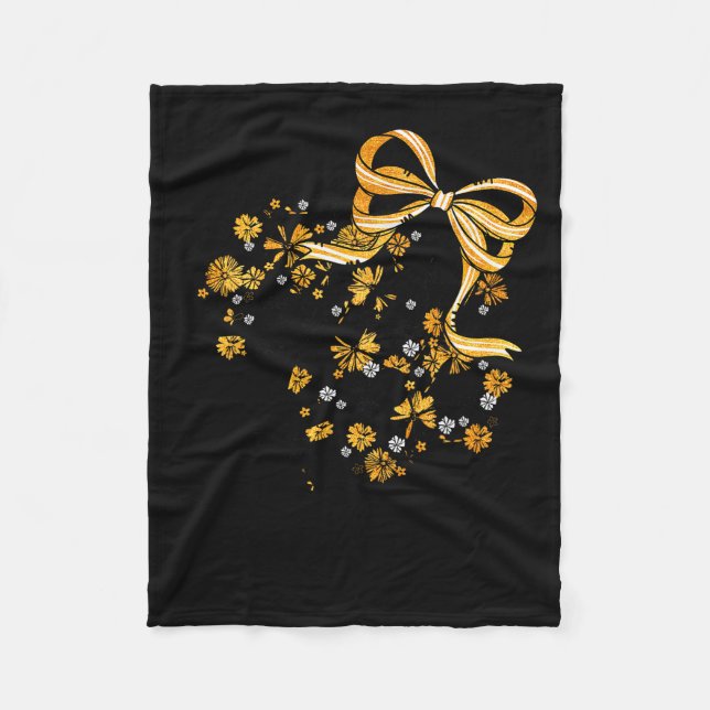 Game Day Football Season Football Mama Girl Black  Fleece Blanket (Front)