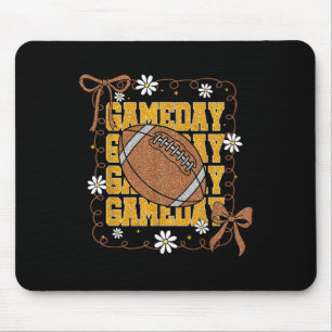 Game Day Football Season Football Mama Girl Black Mouse Mat