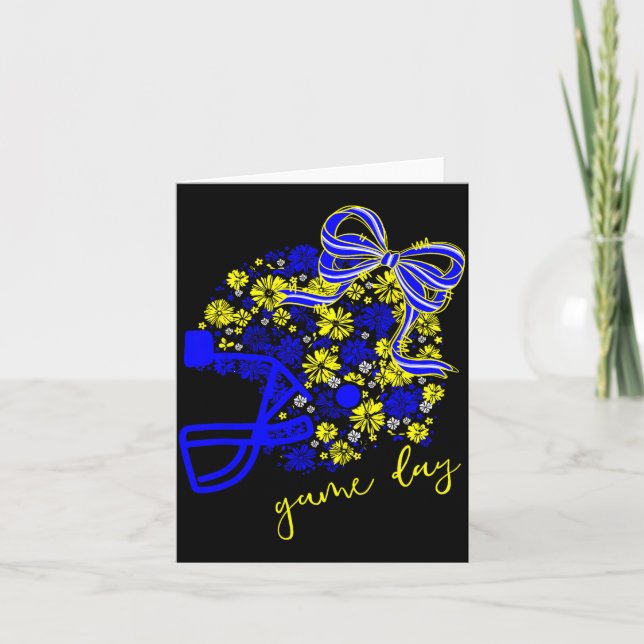 Game Day Football Season Football Mama Girl Blue G Card (Front)