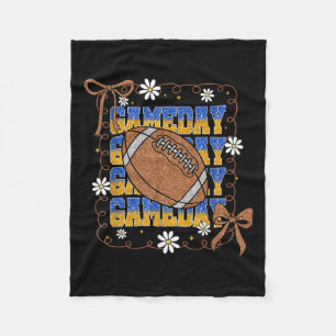 Game Day Football Season Football Mama Girl Blue G Fleece Blanket