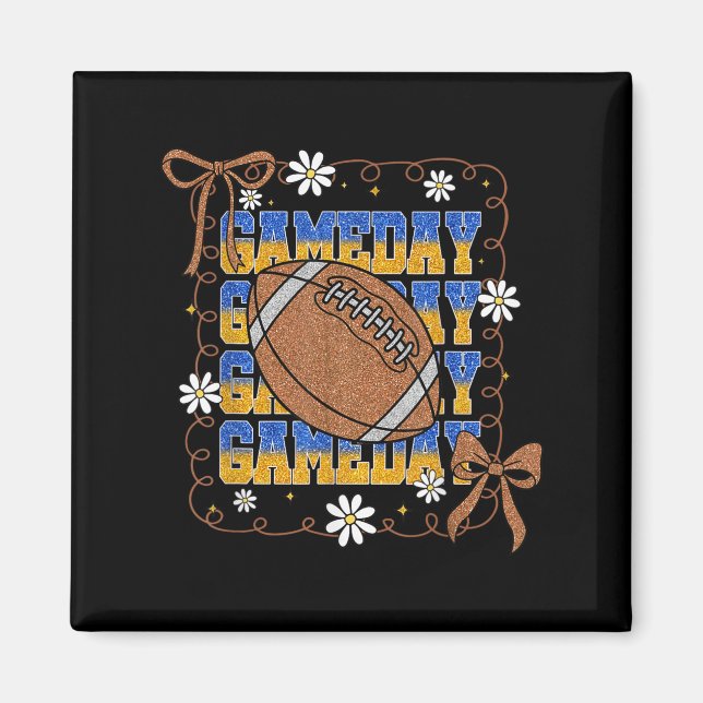 Game Day Football Season Football Mama Girl Blue G Magnet (Front)