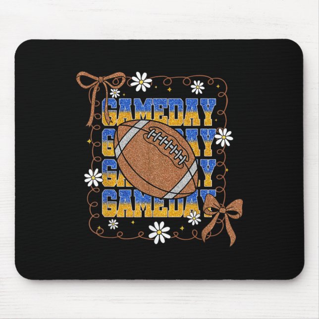 Game Day Football Season Football Mama Girl Blue G Mouse Mat (Front)
